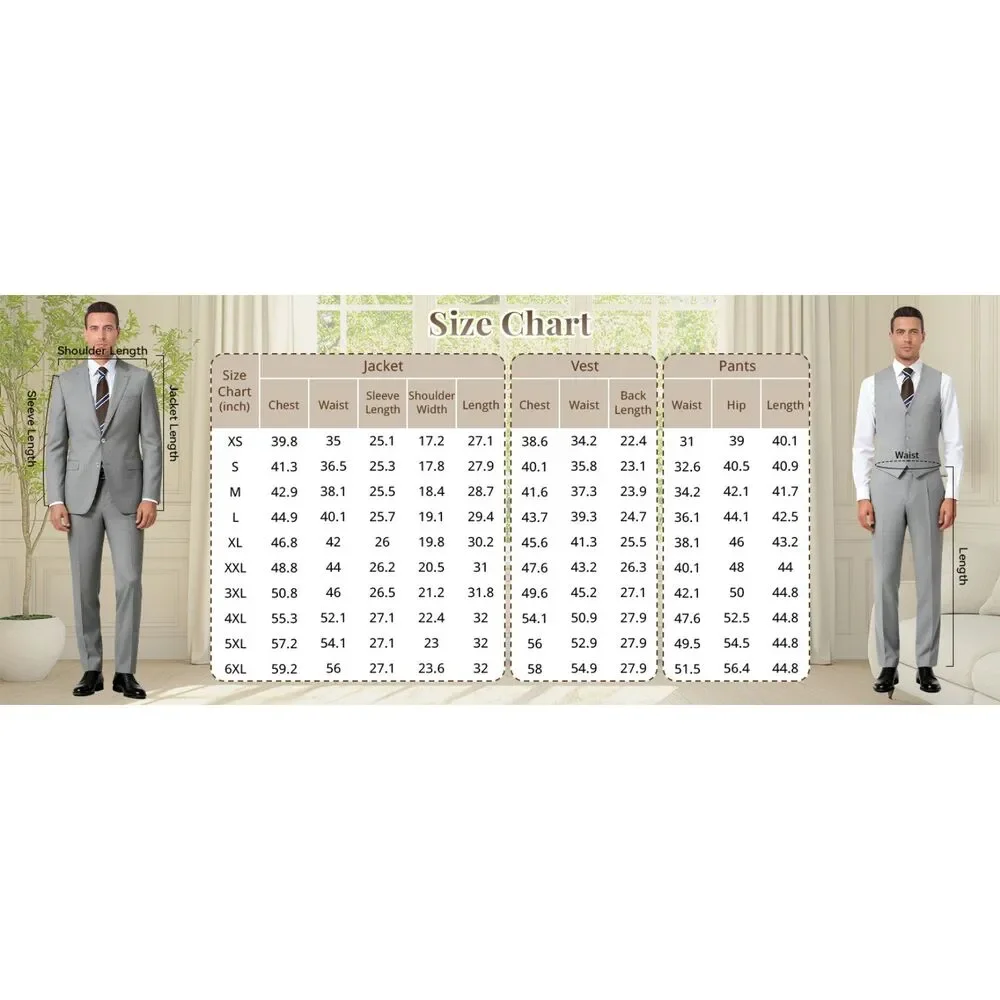 Brand New Zkhoecr Plum 3-Piece Men’s Big & Tall Suit – Size 6XL